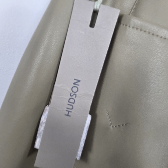 HUDSON REMI Chinchilla Faux Leather High-Rise Paperbag Beige Pants NWT Size 25 - Picture 12 of 12